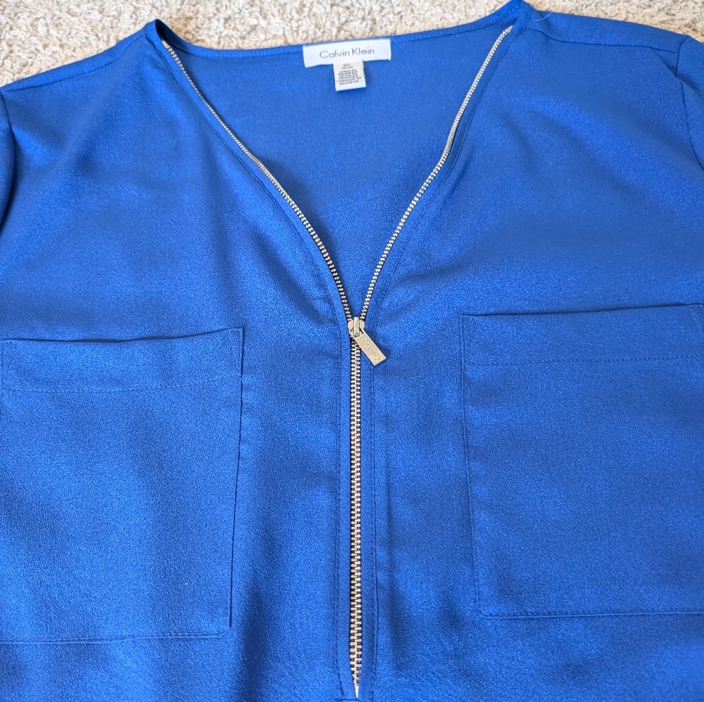 Calvin klein Blue Women's Blouse with Zipper - Picture 5 of 11